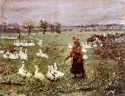 Teodor Axentowicz The Goose Girl. Spain oil painting artist